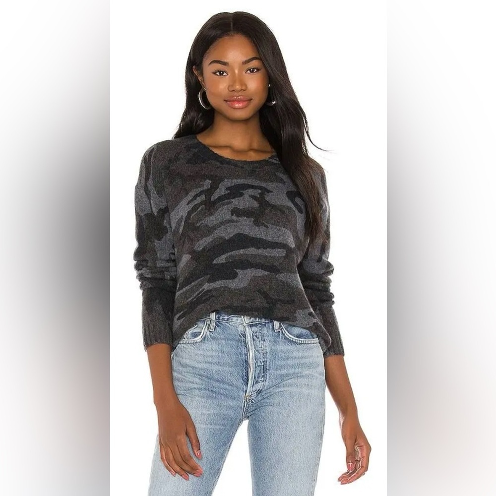 Rails Louie Charcoal Camo Wool Cashmere Blend Sweater Lounge Soft Large